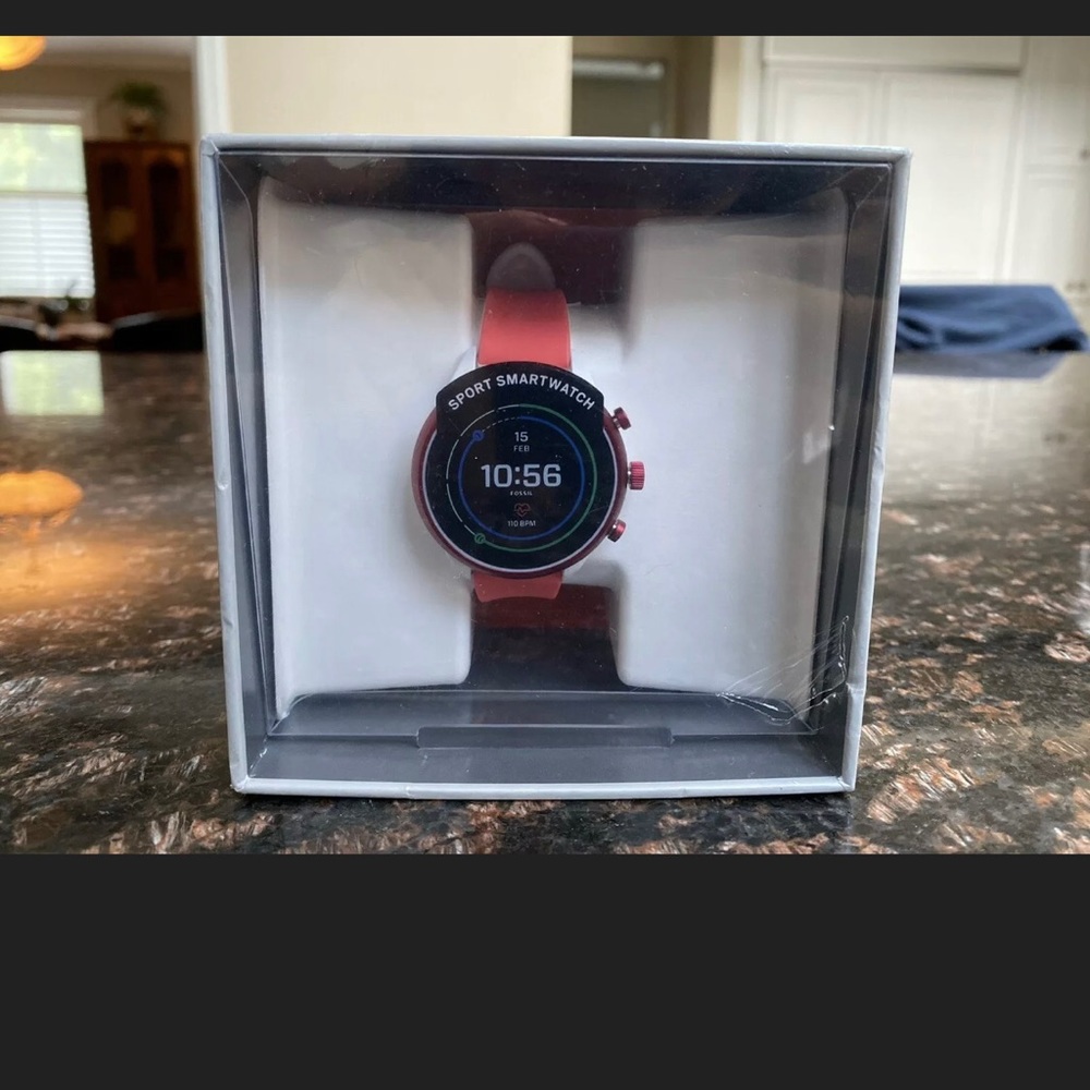FOSSIL Sport Smartwatch 41mm, Red Silicone, NWT - Picture 4 of 7